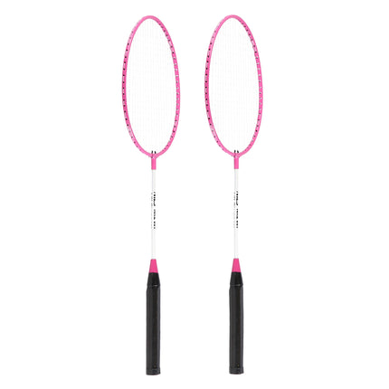 Set Badminton cu 2 Rachete, Roz + Volani