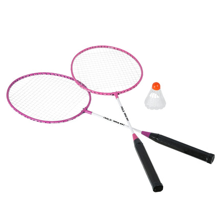 Set Badminton cu 2 Rachete, Roz + Volani
