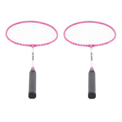 Set Badminton cu 2 Rachete, Roz + Volani