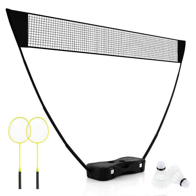 Suport de plasă de badminton joc cu volan portabil cu rachete set complet de badminton negru