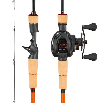 Baitcasting Rod And Reel Combo, 6.5 Ft IM7 Carbon, 7.0:1