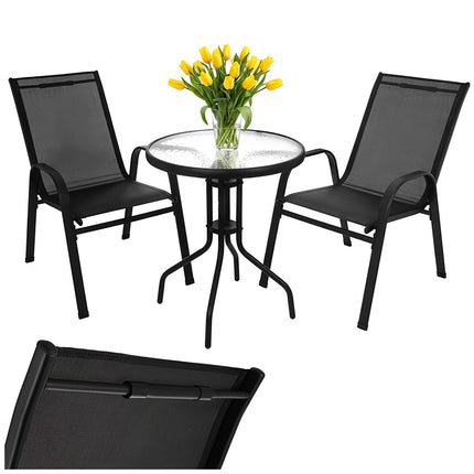 Set mobilier de balcon cu masă și 2 scaune, rezistent la UV