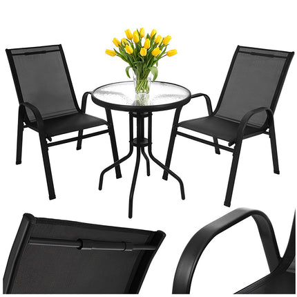 Set mobilier de balcon cu masă și 2 scaune, rezistent la UV