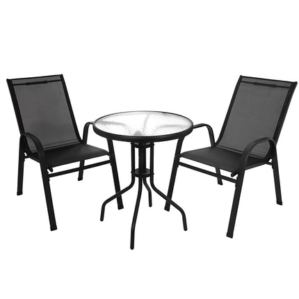 Set mobilier de balcon cu masă și 2 scaune, rezistent la UV