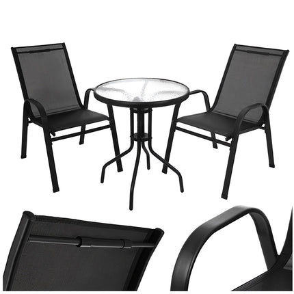 Set mobilier de balcon cu masă și 2 scaune, rezistent la UV
