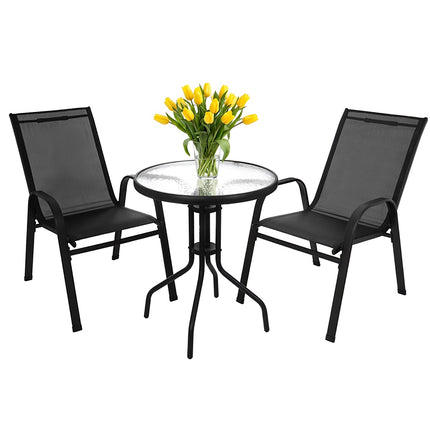 Set mobilier de balcon cu masă și 2 scaune, rezistent la UV