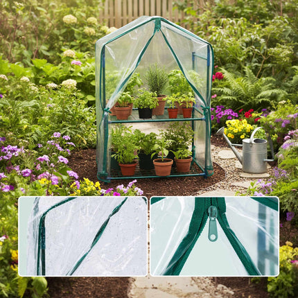 Seră de balcon cu capac din PVC și ușă rulantă