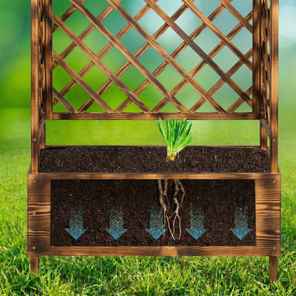 Jardinieră de balcon cu spalier și baldachin, lemn de brad