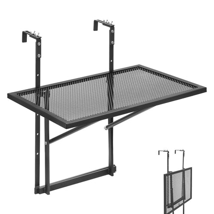 Balcony Railing Table, Folding Stainless Steel, 24x16 In