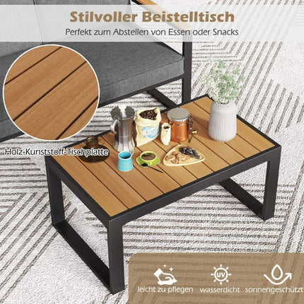 Mobila balcon set mobilier gradina rezistent la intemperii cu rama din aluminiu Set balcon cu banca gri