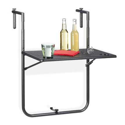 Masa de balcon pliabila neagra