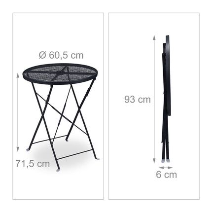 Masa de balcon pliabila neagra