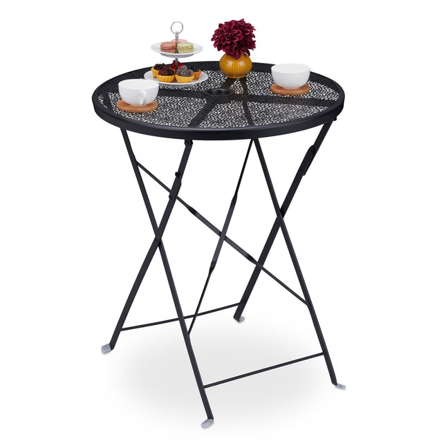Masa de balcon pliabila neagra
