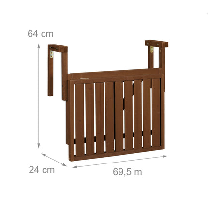 Balcony table hanging wood