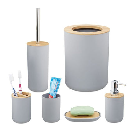 Accesorii de baie din bambus 6x Set