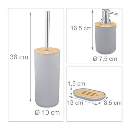 Accesorii de baie din bambus 6x Set