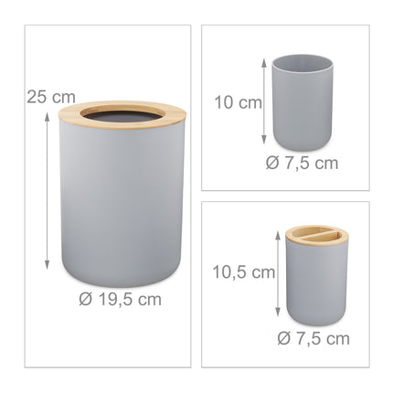 Accesorii de baie din bambus 6x Set