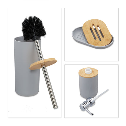 Accesorii de baie din bambus 6x Set