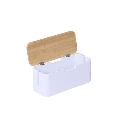 Cutie de cablu din bambus – pentru prelungitor cu 6 prize, capac magnetic