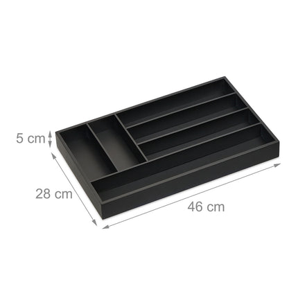 Tavă pentru tacâmuri din bambus cu 6 compartimente