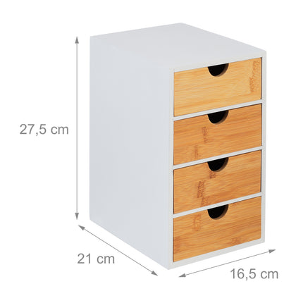 Organizator de sertar de birou din bambus cu 4 compartimente