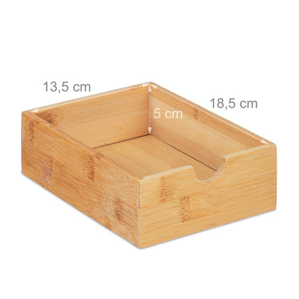 Organizator de sertar de birou din bambus cu 4 compartimente