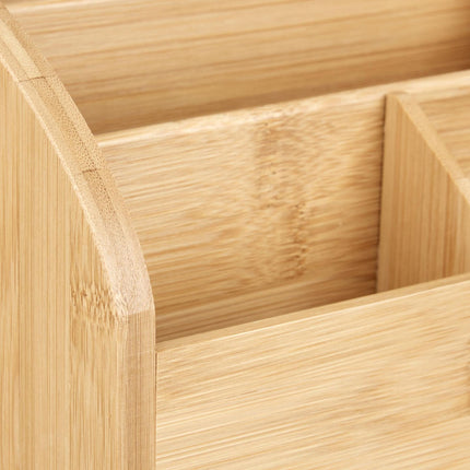 Bamboo Desk Organiser 2 Drawers Table-Top Storage Holder Office Desk Butler