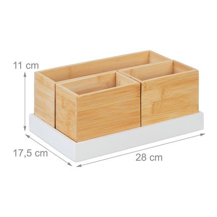 Set organizator de birou din bambus - 4 piese