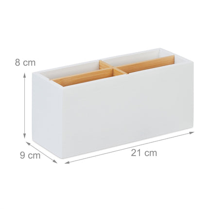 Organizator de birou din bambus cu 4 sloturi