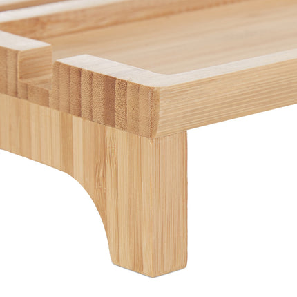 Organizator de birou din bambus cu 7 compartimente