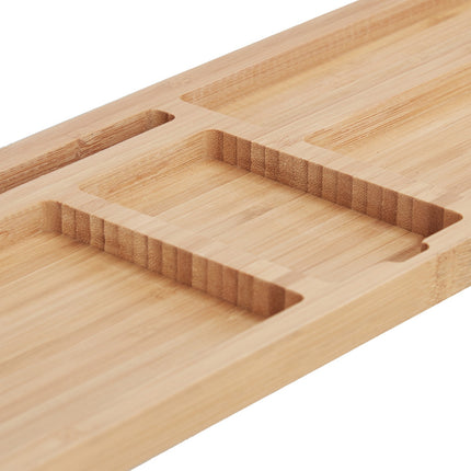 Organizator de birou din bambus cu 7 compartimente