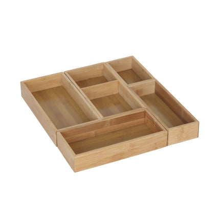 Set organizator sertare din bambus, 5 piese – Bucătărie și birou