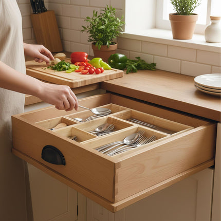 Set organizator sertare din bambus, 5 piese – Bucătărie și birou