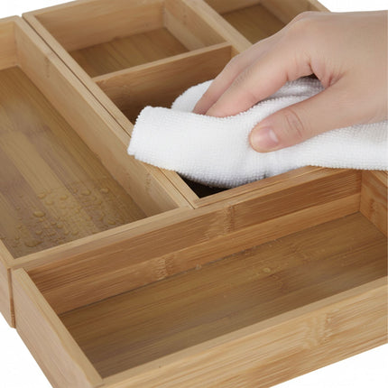 Set organizator sertare din bambus, 5 piese – Bucătărie și birou