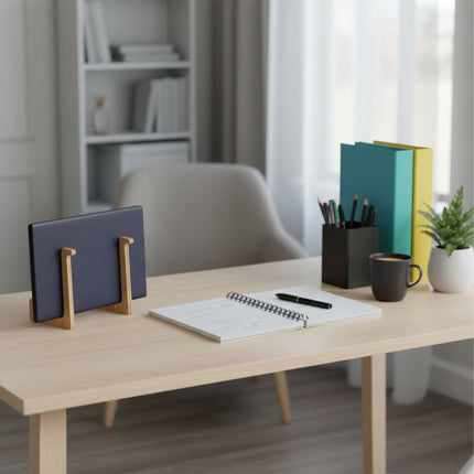 Suport pentru laptop din bambus, 10–15 inci, reglabil