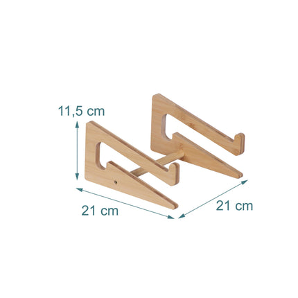 Suport pentru laptop din bambus, 10–15 inci, reglabil