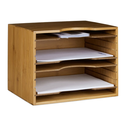 Organizator din bambus Sistem de depozitare Birou Organizare Documente Raft Suport Birou