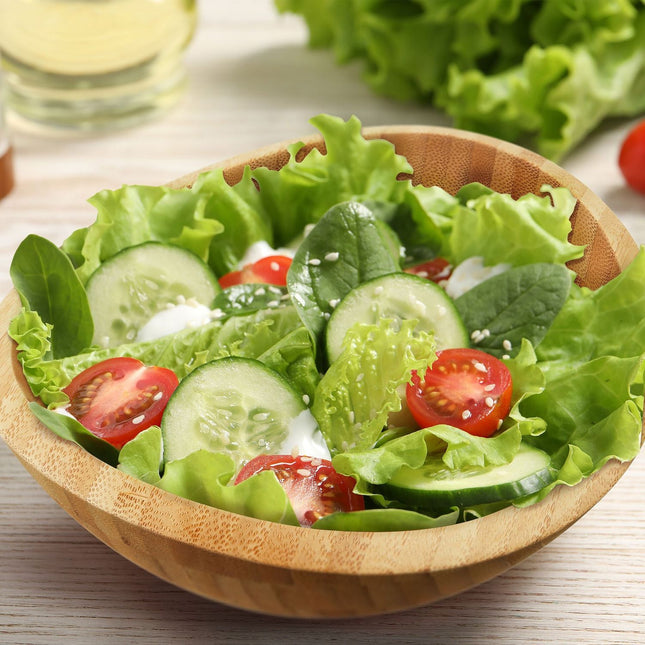Bol oval pentru salată din bambus - Natural, ușor de curățat