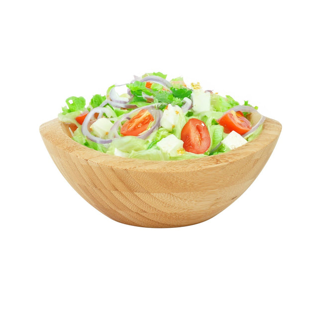 Bol oval pentru salată din bambus - Natural, ușor de curățat