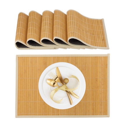 Set de 6 servetele de loc din poliester din bambus cu suporturi