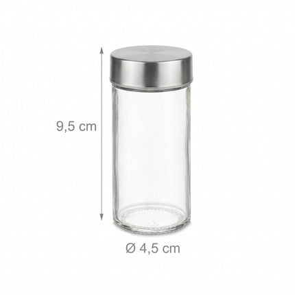 Bamboo Spice Carousel with 20 Glass Jars and Shaker Inserts, Rotating Base