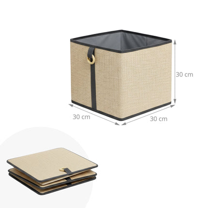 Bamboo Storage Baskets With Fabric Liner, Fold-Flat