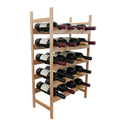 Suport de vin din bambus pentru depozitare în bucătărie și bar de acasă