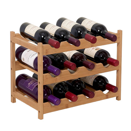Suport de vin din bambus pentru bucătărie sau bar de acasă