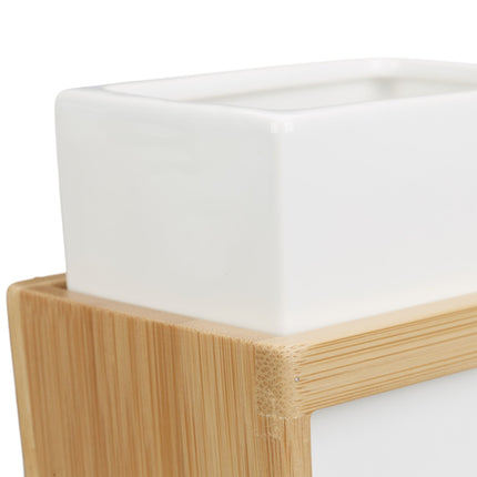 Bamboo and ceramic bathroom set