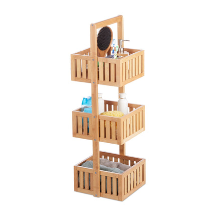 Raft de baie din bambus cu 3 rafturi