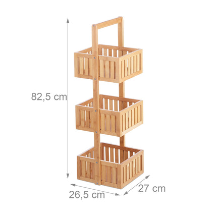 Raft de baie din bambus cu 3 rafturi