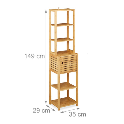 Raft de baie din bambus cu 5 rafturi