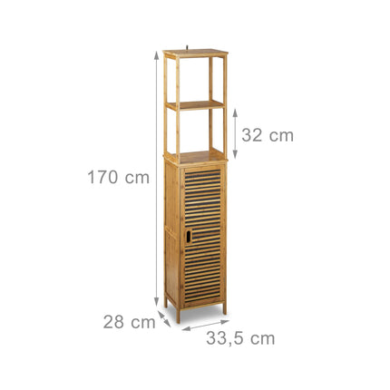 Raft de baie din bambus cu 5 rafturi