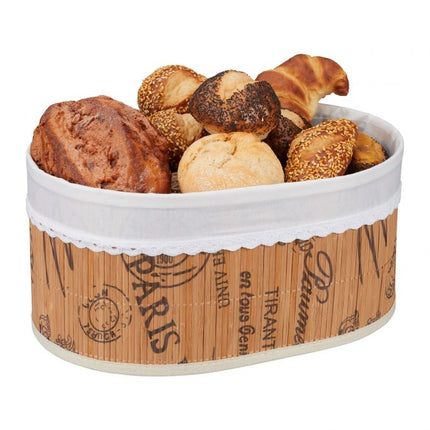 Bamboo bread basket with fabric insert